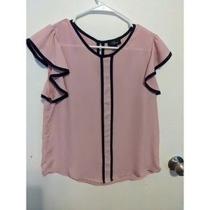 Milk + Honey M Pink and Black Blouse